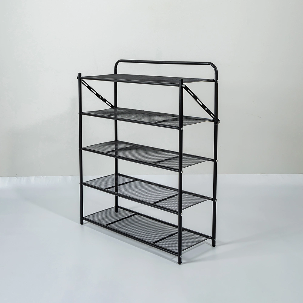 HOUZE - 'SLIM' Monochrome 4 Tier | 5 Tier | 6 Tier Steel Shoe Rack [Black | White] [Length: 70cm] - Storage | Organizer