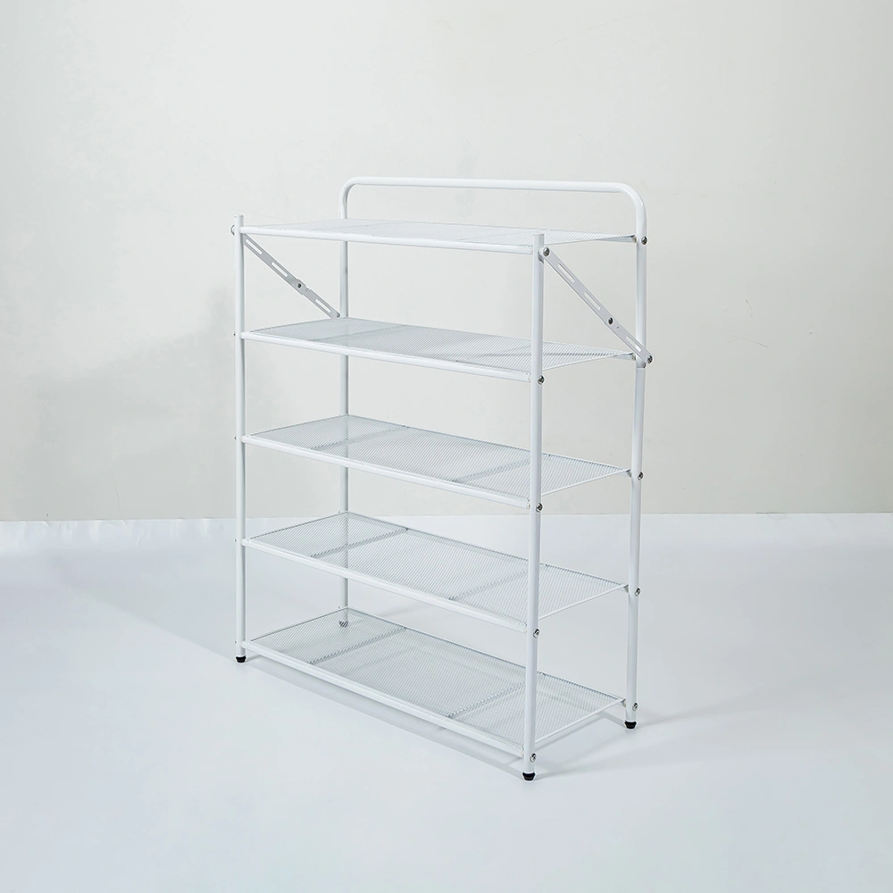 HOUZE - 'SLIM' Monochrome 4 Tier | 5 Tier | 6 Tier Steel Shoe Rack [Black | White] [Length: 70cm] - Storage | Organizer