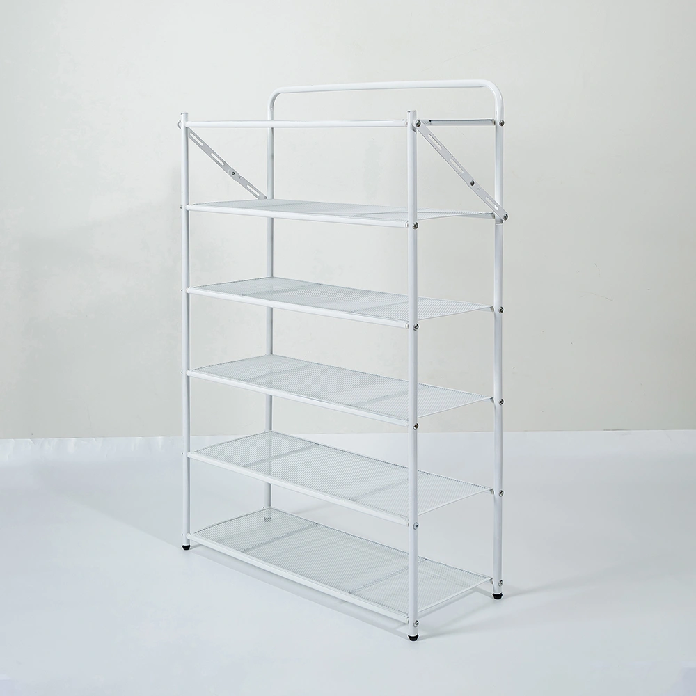 HOUZE - 'SLIM' Monochrome 4 Tier | 5 Tier | 6 Tier Steel Shoe Rack [Black | White] [Length: 70cm] - Storage | Organizer