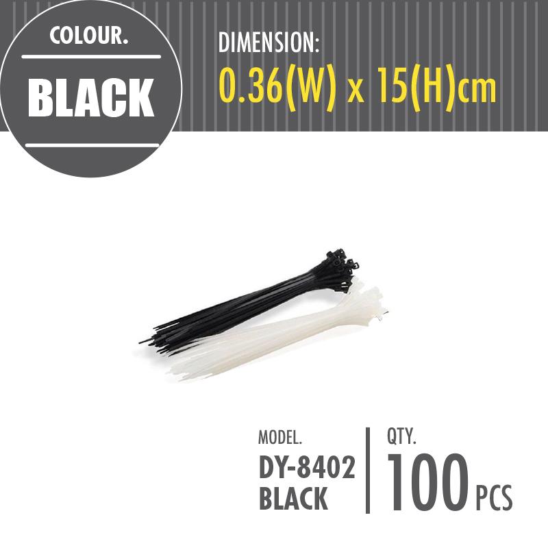HOUZE - Cable Tie - Black (Dim: 0.36 x 15cm) - HOUZE - The Homeware Superstore