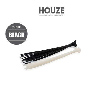 HOUZE - Cable Tie - Black (Dim: 0.36 x 30cm)