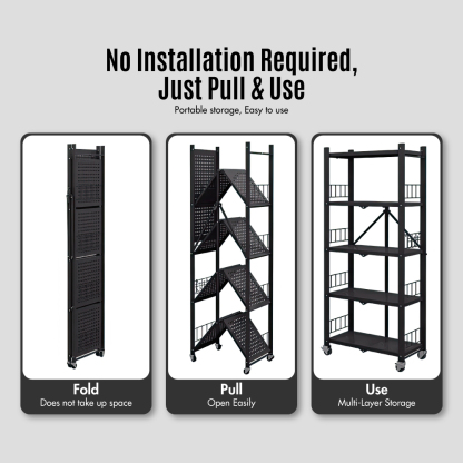 3|4|5 Tier Foldable Crossline Storage Shelf (L: 72cm W:34cm) - Organizer | Rack | Shelving | Shelves | Cabinet