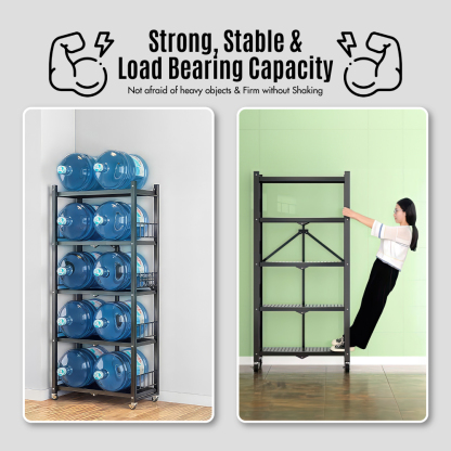 3|4|5 Tier Foldable Crossline Storage Shelf (L: 72cm W:34cm) - Organizer | Rack | Shelving | Shelves | Cabinet