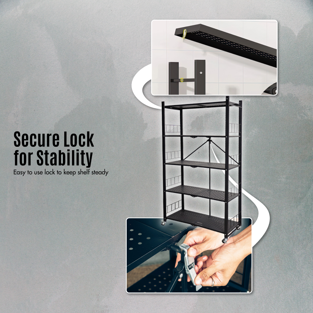 3|4|5 Tier Foldable Crossline Storage Shelf (L: 72cm W:34cm) - Organizer | Rack | Shelving | Shelves | Cabinet