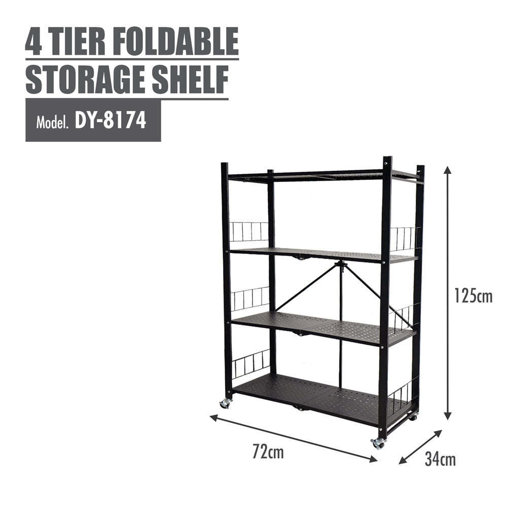 SLIM - 4 Tier Foldable Storage Shelf