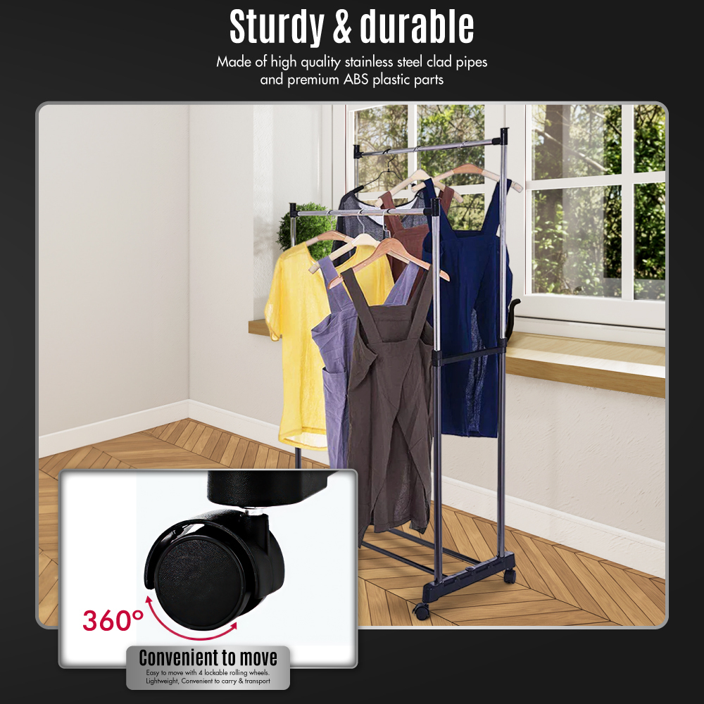 Double Pole Stainless Steel Clothes Hanger