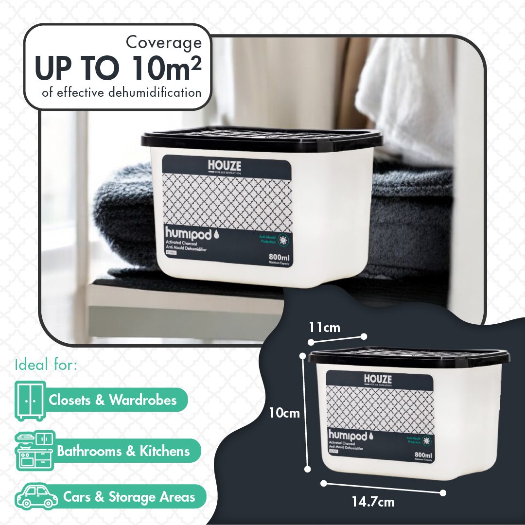 HOUZE - HUMIPOD 'Refillable Box' Activated Charcoal Dehumidifier