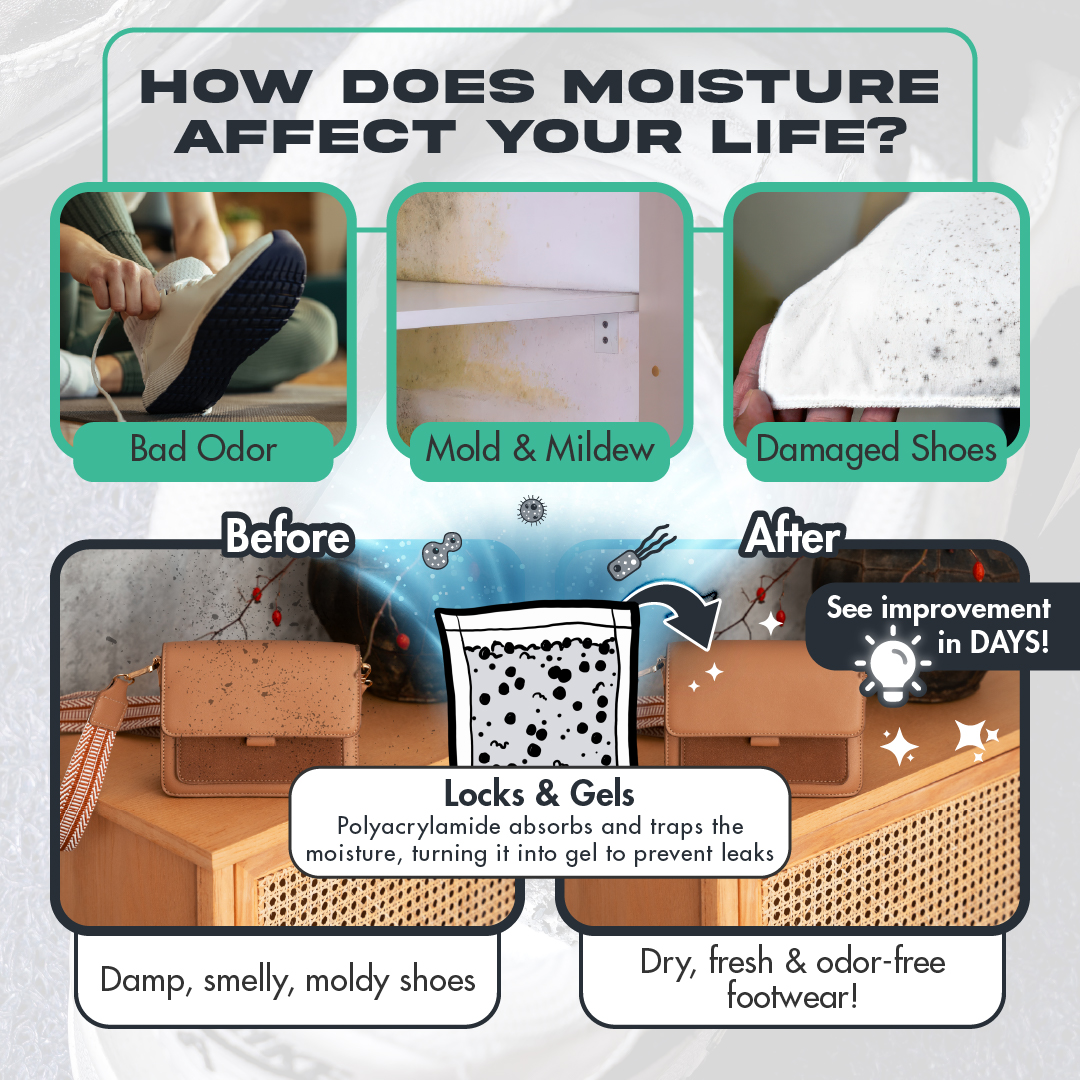HOUZE - HUMIPOD Compact Activated Charcoal Dehumidifier - 'Gel Packet For Drawers'