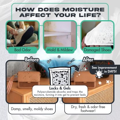 HOUZE - HUMIPOD Compact Activated Charcoal Dehumidifier - 'Gel Packet For Drawers'