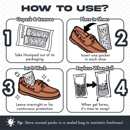 HOUZE - HUMIPOD 'Gel Packet For Shoes' Activated Charcoal Dehumidifier
