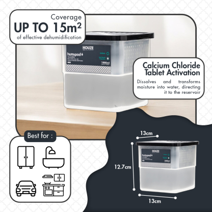 HOUZE - HUMIPOD 'Reusable Tablet Box' Activated Charcoal Dehumidifier