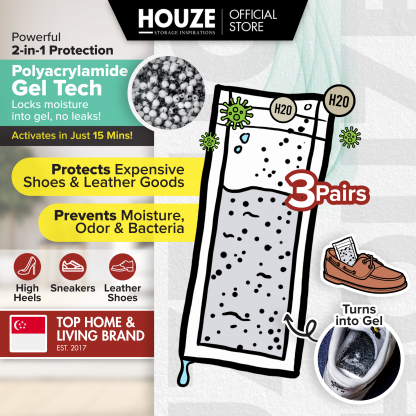 HOUZE - HUMIPOD Footware Activated Charcoal Dehumidifier - 'Gel Packet For Shoes'