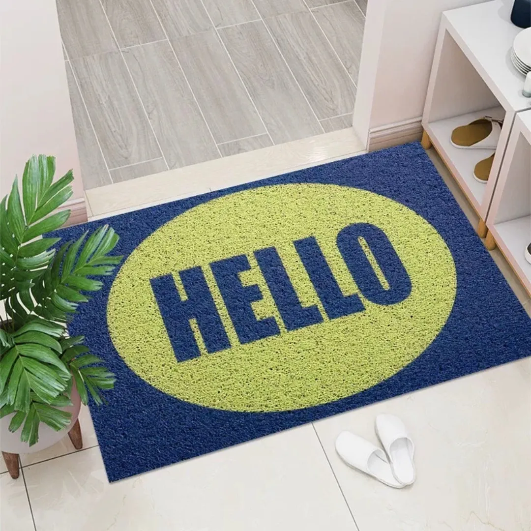 CURLS Washable Non-Slip Coil Soft Entrance Door Mat - Oh Hello (9 Designs)
