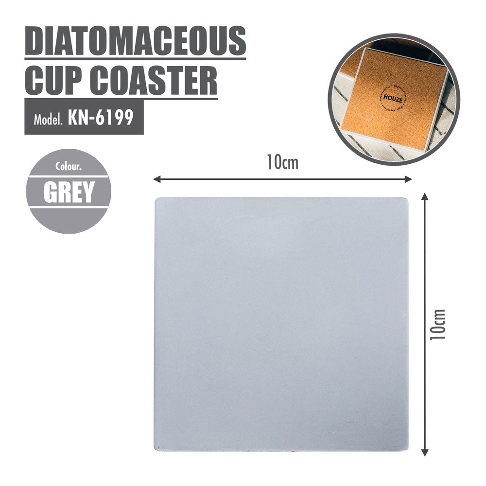 Bundle Deal - (Set of 6) - HOUZE - Diatomaceous Cup Coaster (Grey)