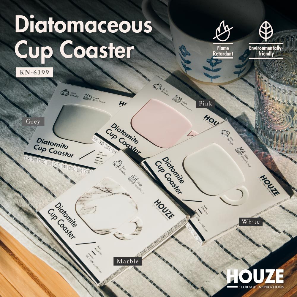 (Set of 6) - Diatomaceous Cup Coaster (Marble)