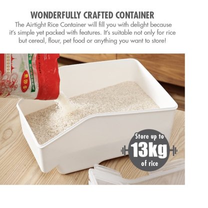 13kg Air Tight Rice Container (Dim: 20x40x24cm)