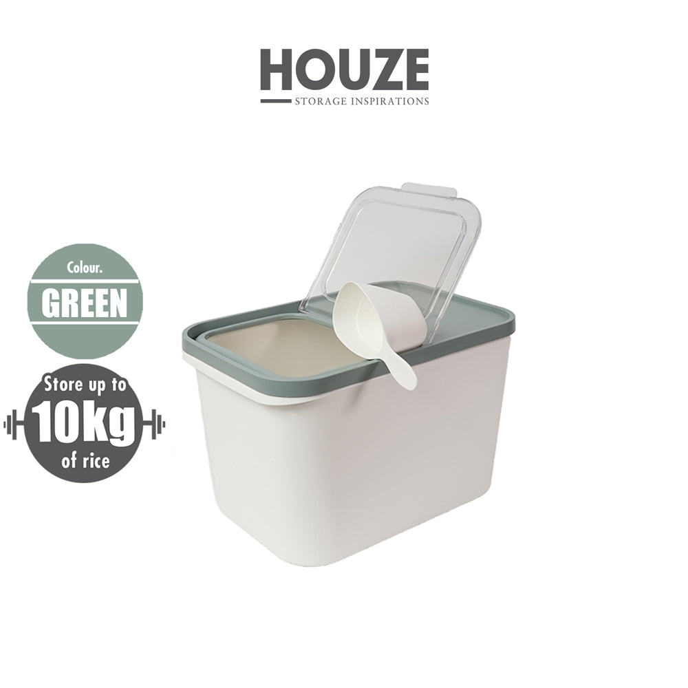 HOUZE - 10kg Airtight Rice Storage Box With Lid (Dim: 34x23x22cm)
