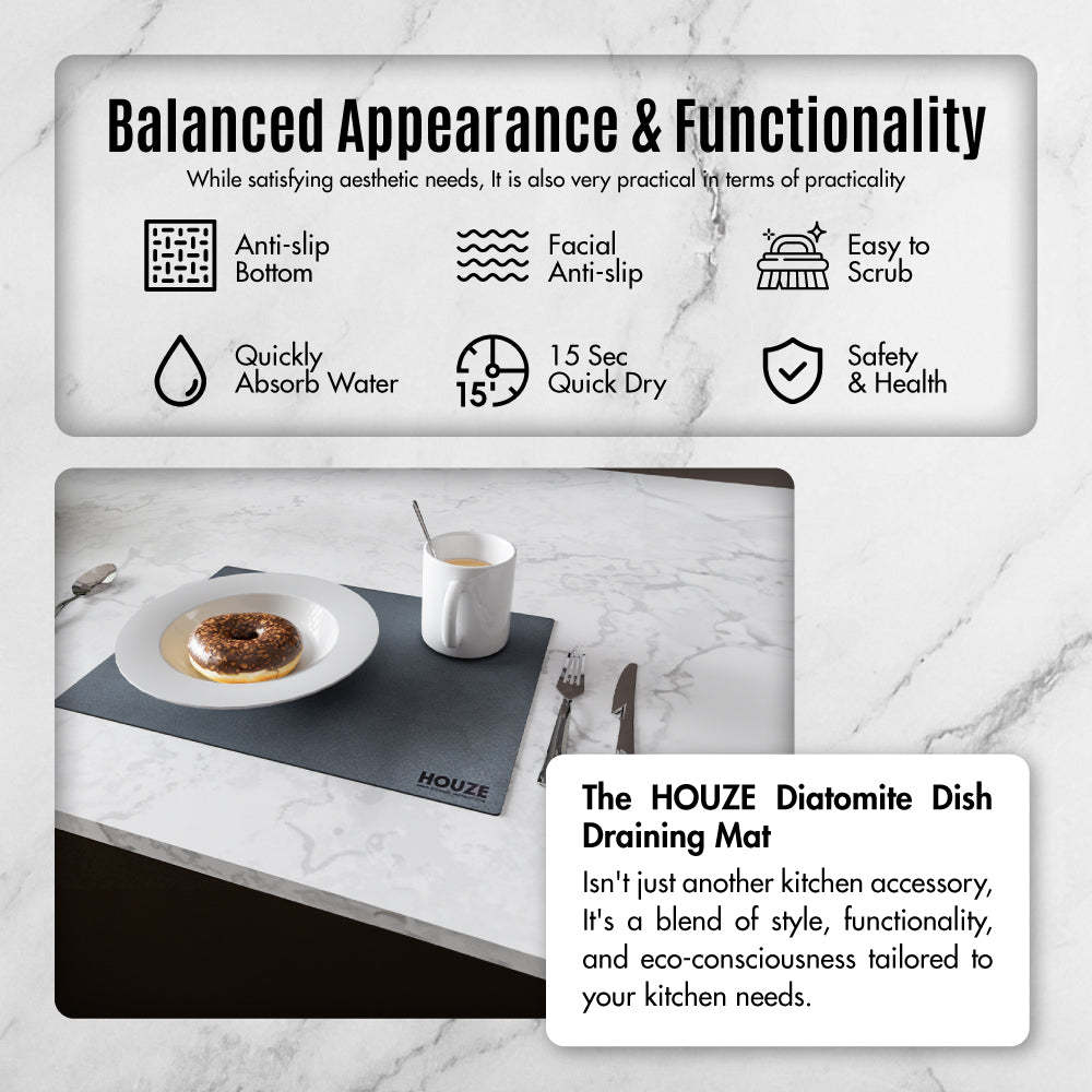 Diatomite Ultra Absorbent Dish Draining Mat