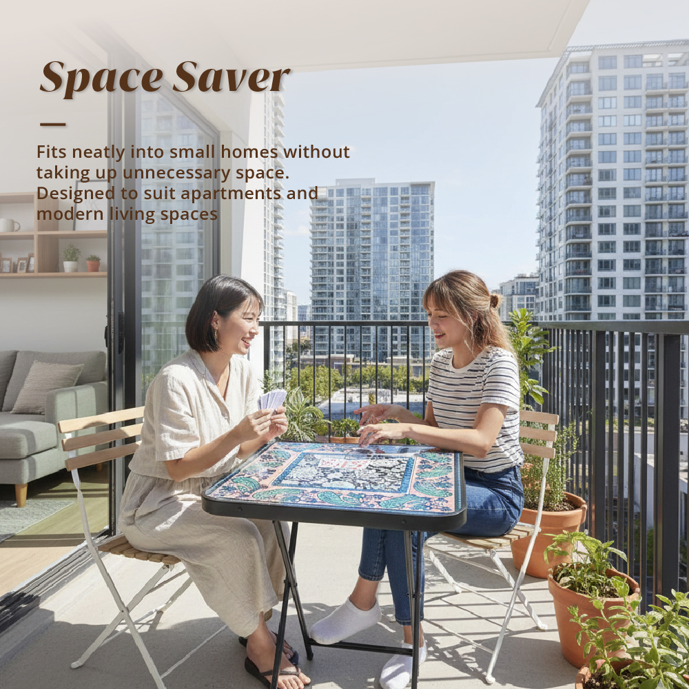 [HOUZE] Kaleidoscope Folding Table with 5 Different Designs - Round | Square [60 x 60cm]
