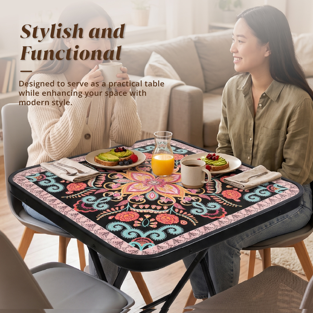 [HOUZE] Kaleidoscope Folding Table with 5 Different Designs - Round | Square [60 x 60cm]