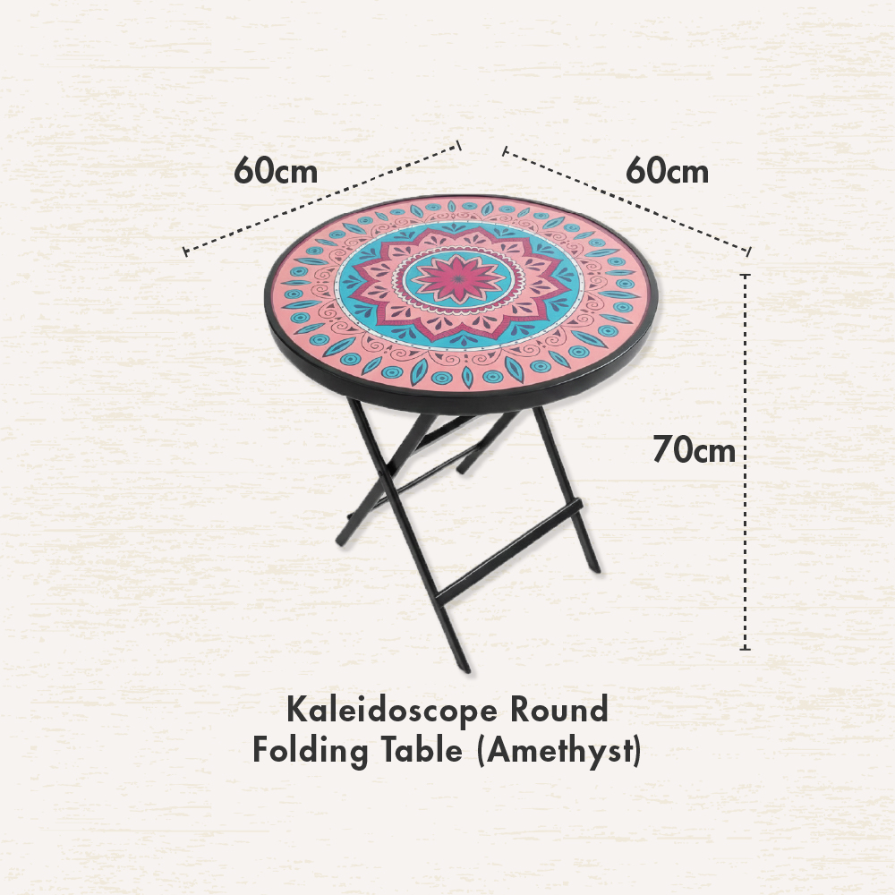 [HOUZE] Kaleidoscope Folding Table with 5 Different Designs - Round | Square [60 x 60cm]