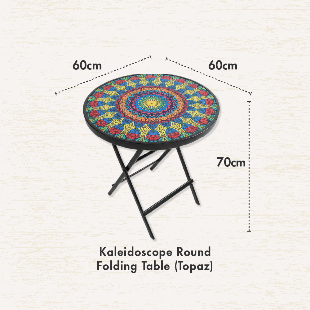 [HOUZE] Kaleidoscope Folding Table with 5 Different Designs - Round | Square [60 x 60cm]