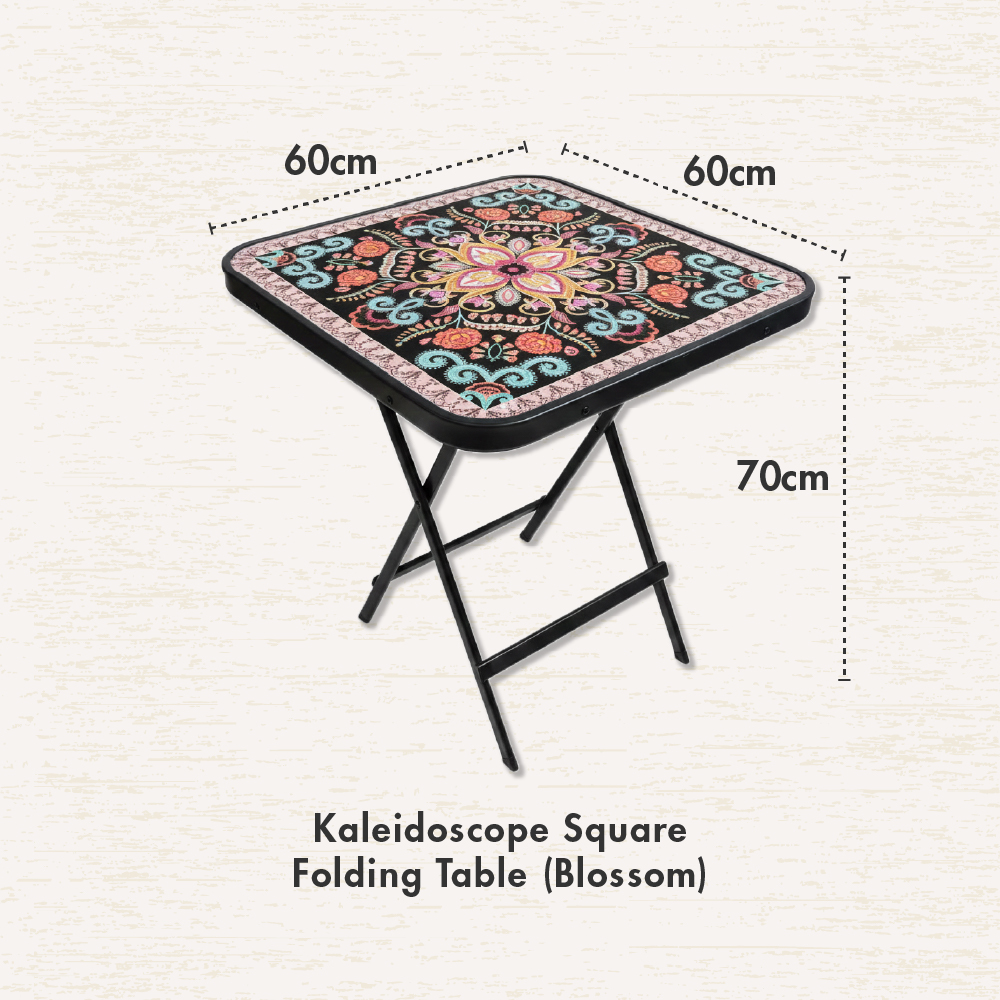 [HOUZE] Kaleidoscope Folding Table with 5 Different Designs - Round | Square [60 x 60cm]