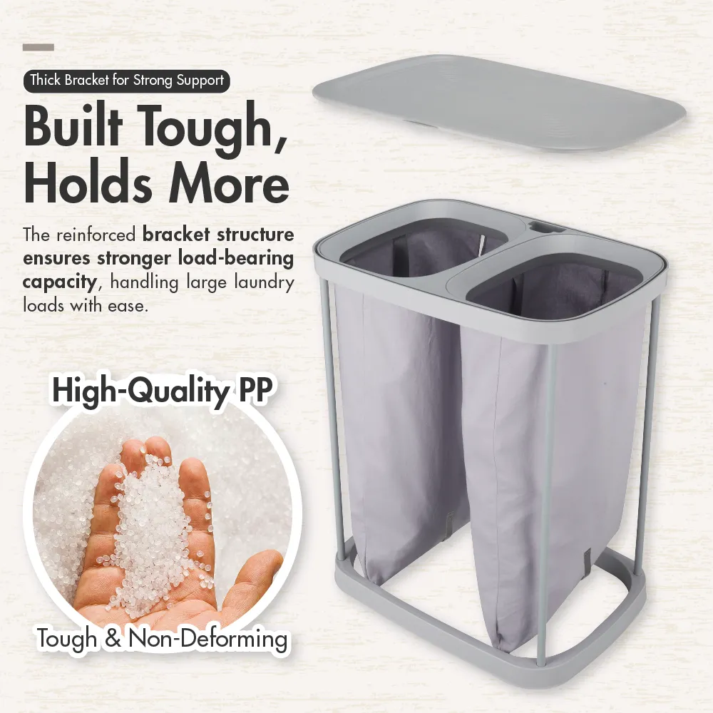 SIFTDUO - 50L|90L Laundry Hamper with Dual Compartment & Lid Collection