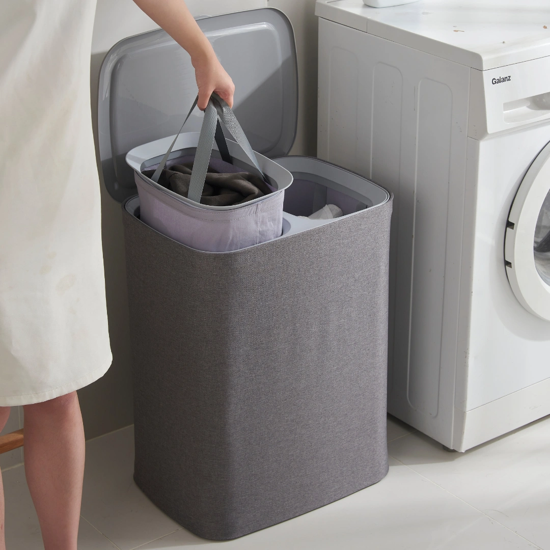 SIFTDUO - 50L|90L Laundry Hamper with Dual Compartment & Lid Collection