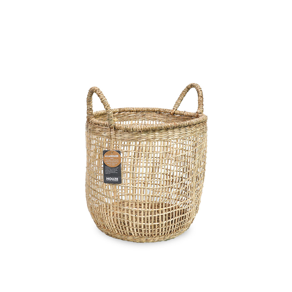 ecoHOUZE Seagrass Round Basket With Handles