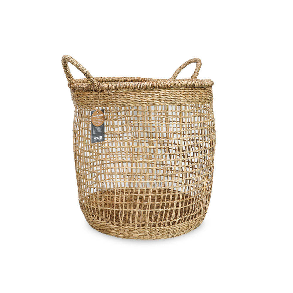 ecoHOUZE Seagrass Round Basket With Handles (Large)