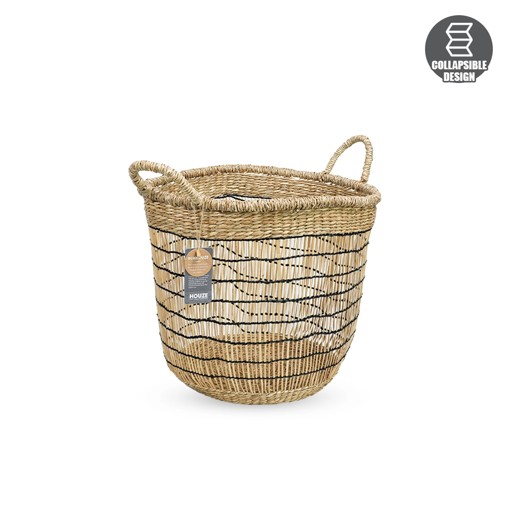 ecoHOUZE Seagrass Tall Woven Basket With Handles