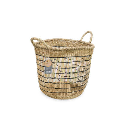 ecoHOUZE Seagrass Tall Woven Basket With Handles
