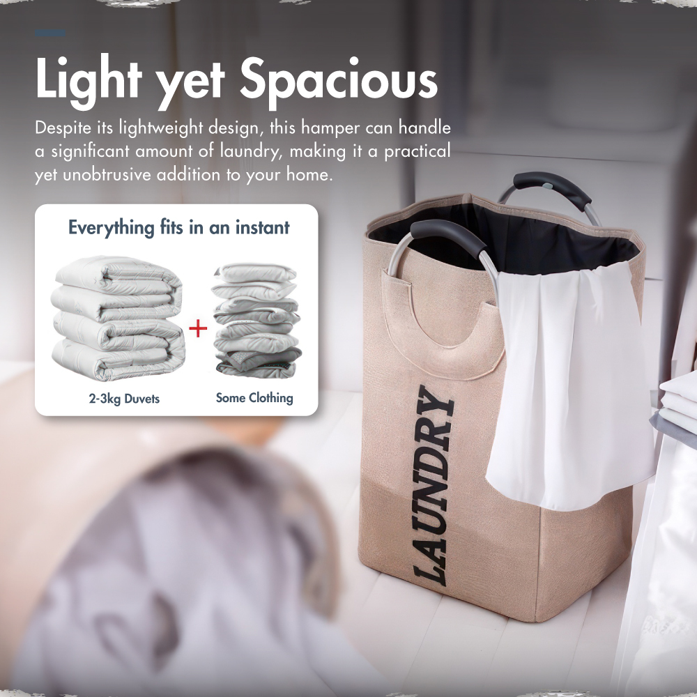 Lava Foldable Linen Fabric Laundry Hamper Laundry Bag - Washing | Kitchen | Bathroom | Organizer | Plastic