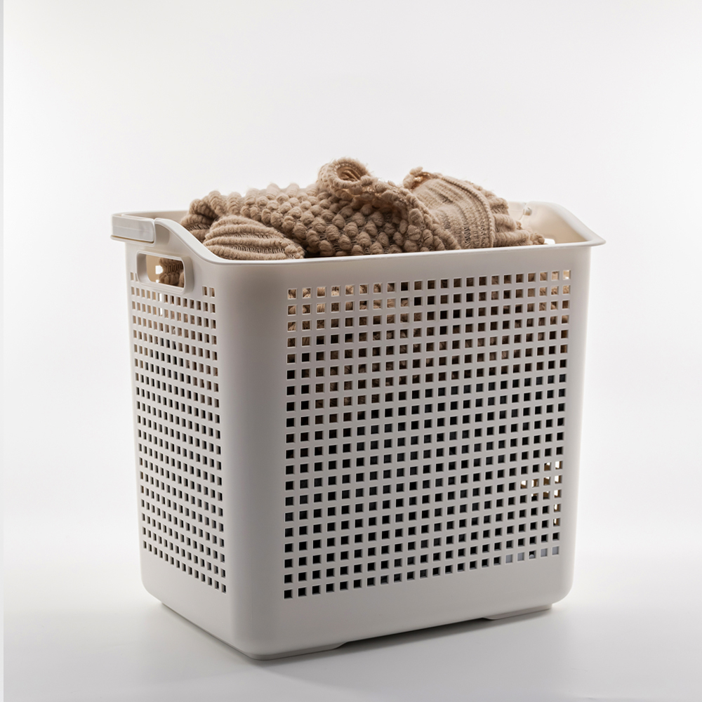 32L Laundry Basket with Handle (Beige)