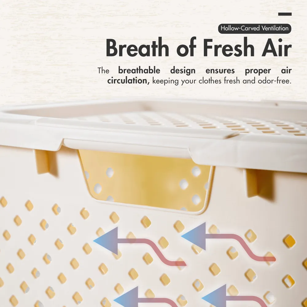 HOUZE - KRUSTY Slim 45L Laundry Basket with Flipping Lid