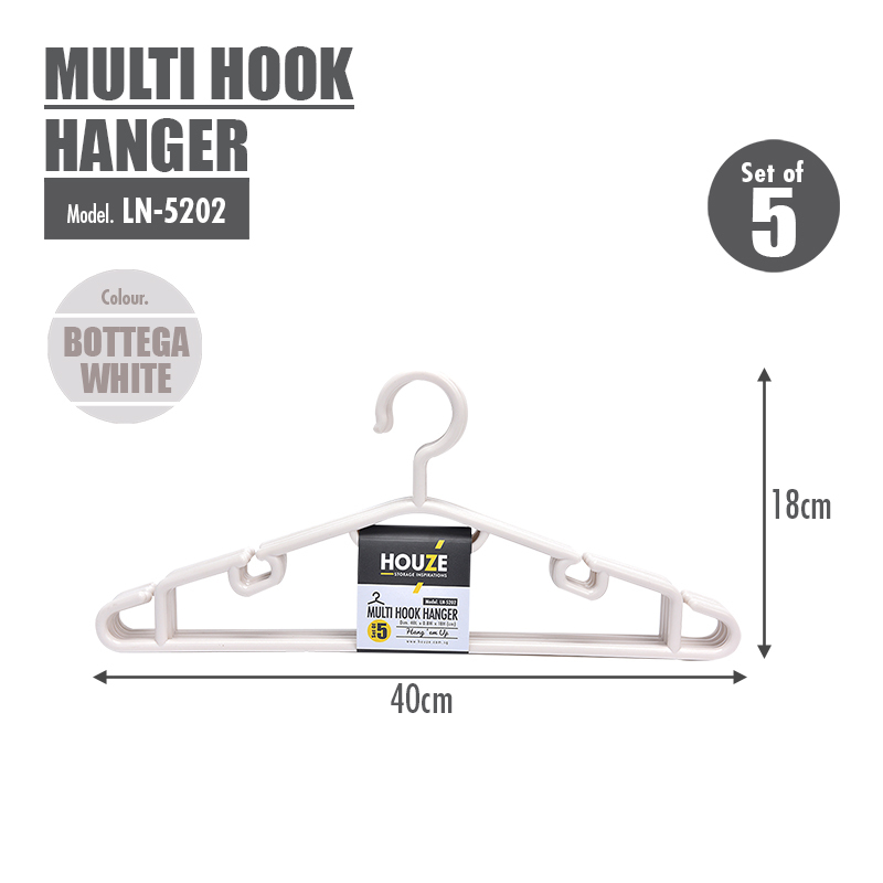 Multi Hook Hanger (25PCS) (Grey | White)  - Laundry | Hook | Clothes | Plastic | Closet Organizer | Anti-slip