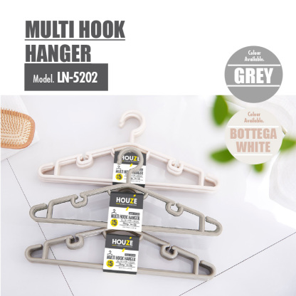 [SET OF 5] - Multi Hook Hanger - Grey