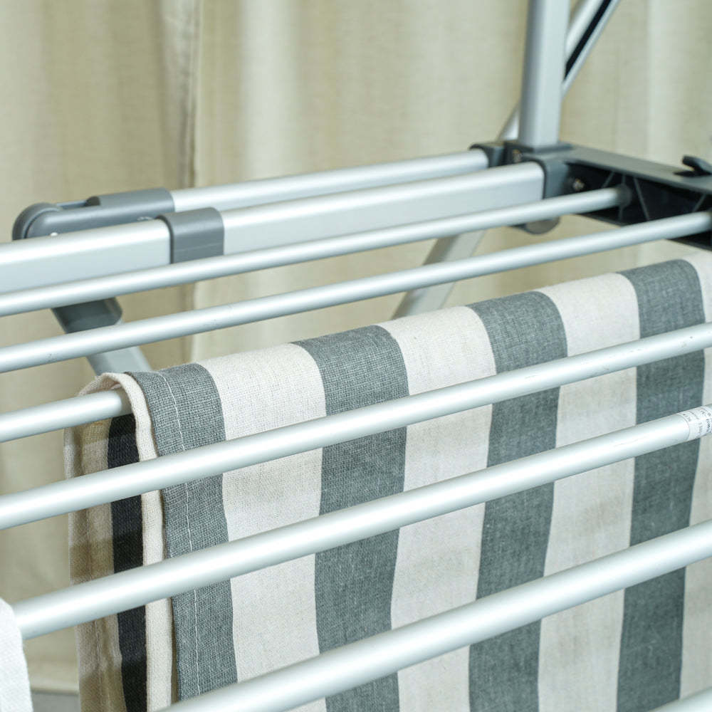 Krusty Aluminum Drying Rack with Hanging Pole and Wheels
