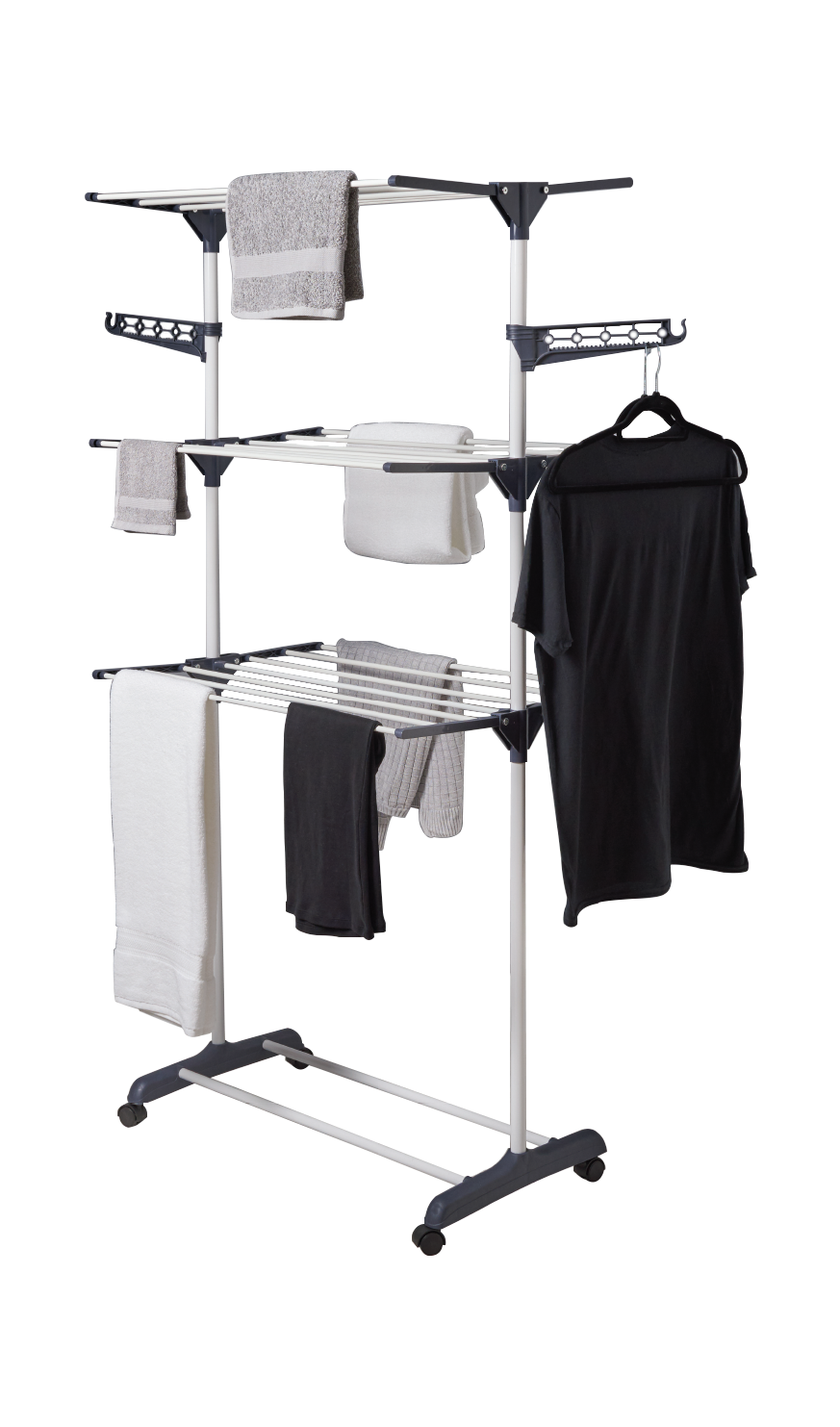HOUZE - Ficar 3-Tier Foldable Rolling Clothes Drying Rack