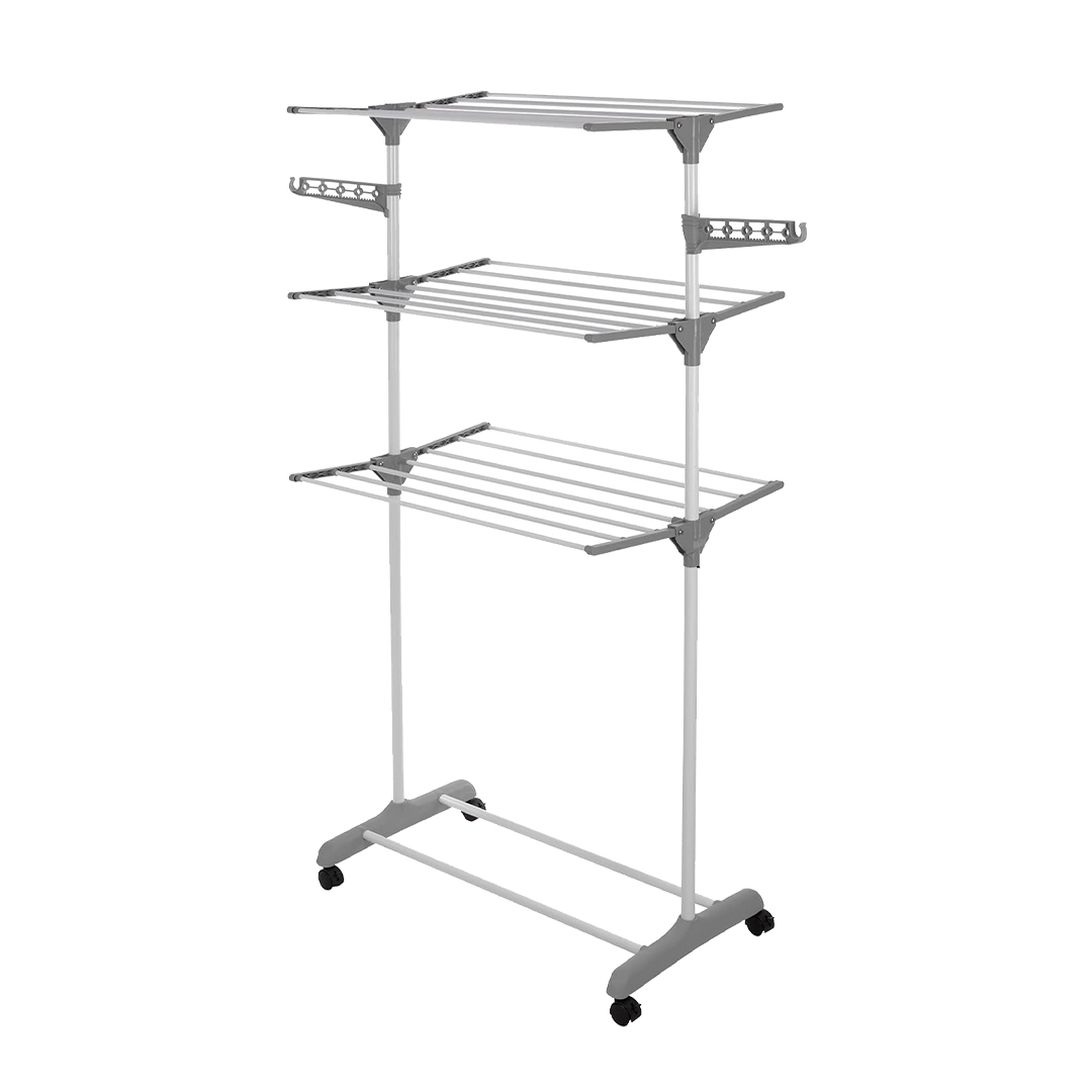 HOUZE - Ficar 3-Tier Foldable Rolling Clothes Drying Rack