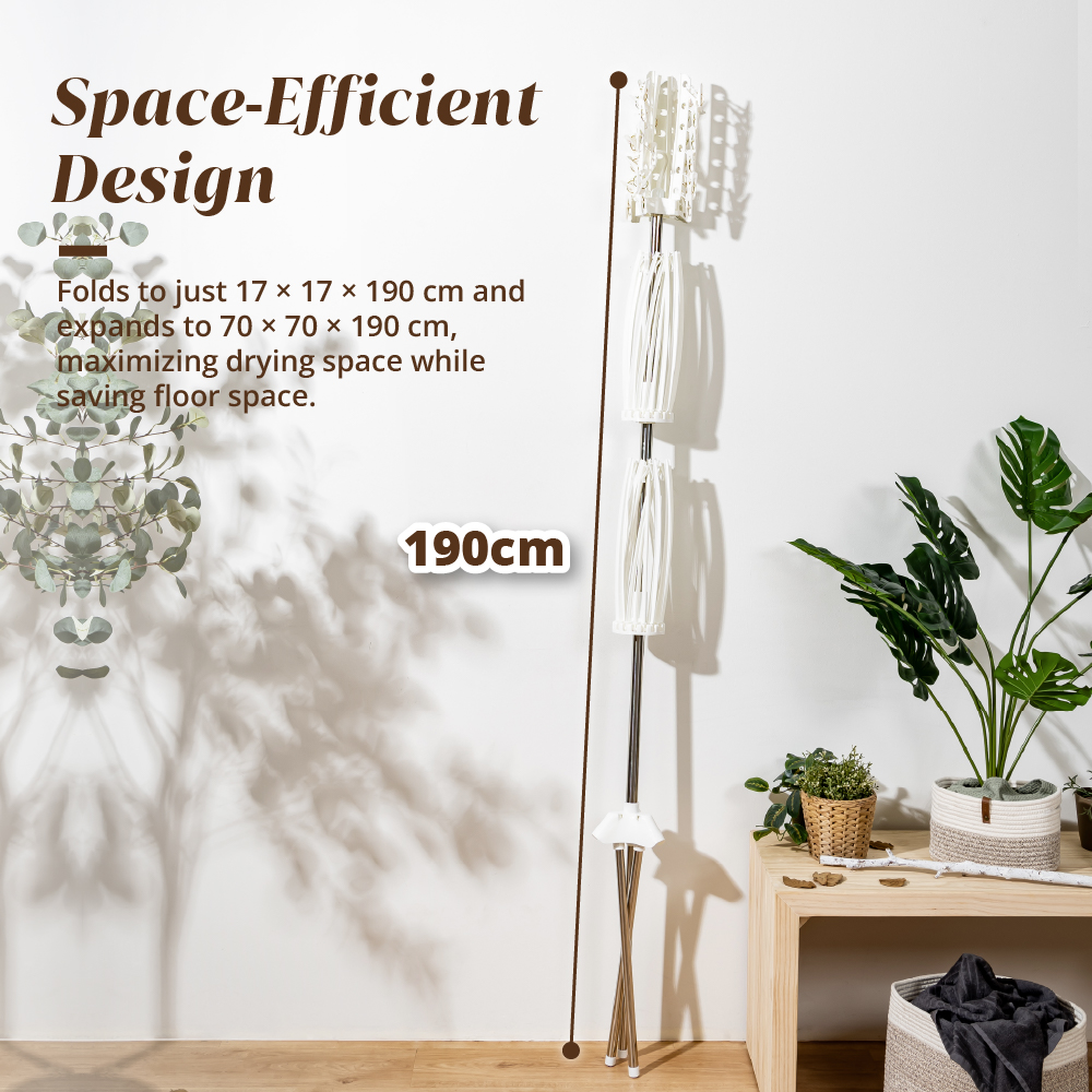 HOUZE - Space Saving Yima Triple Tier Laundry Dryer (Height: 180cm) - Organizer | Drying Rack | Hanger