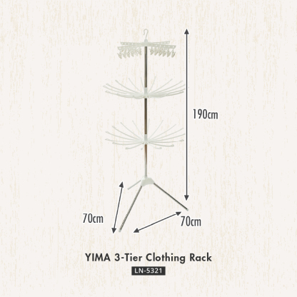 HOUZE - Space Saving Yima Triple Tier Laundry Dryer (Height: 180cm) - Organizer | Drying Rack | Hanger
