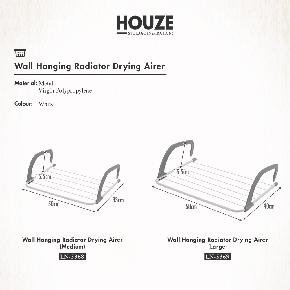Wall Hanging Radiator Drying Airer (Medium)