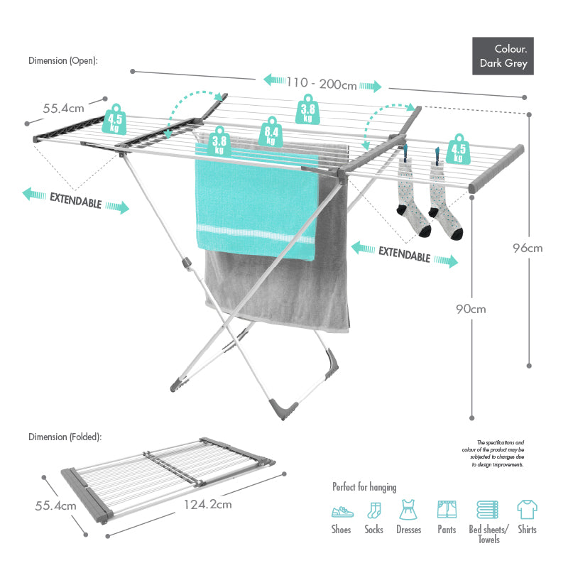 Krusty Extendable Drying Rack (2.5 Metre)