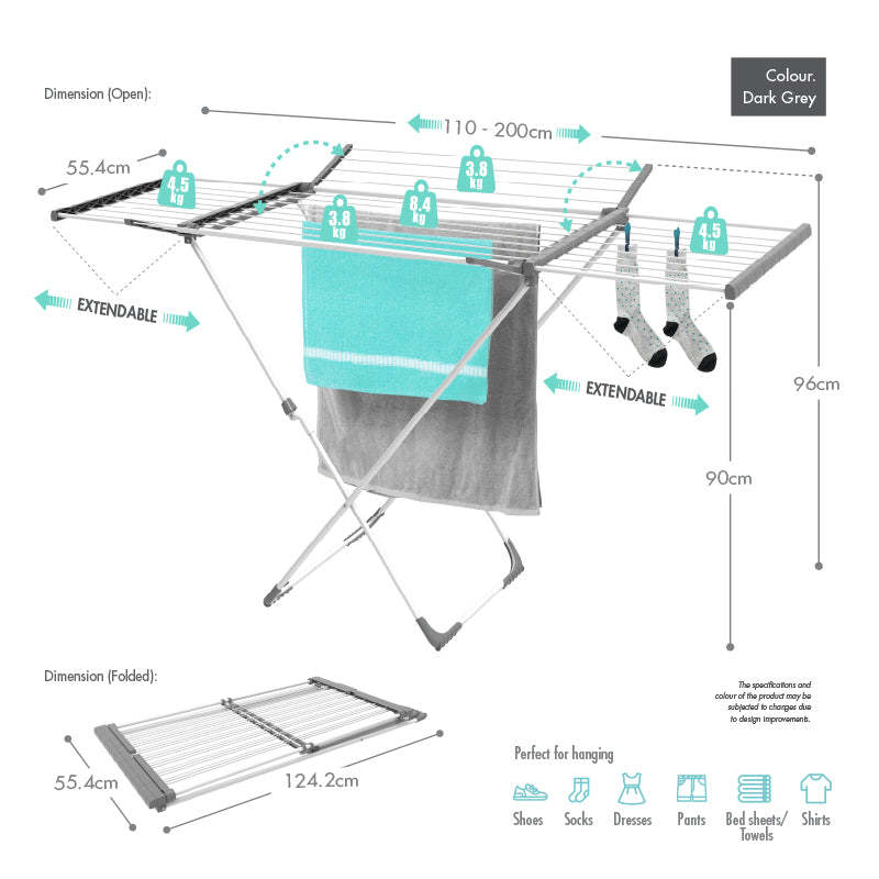 Krusty Extendable Drying Rack (2.5 Metre)