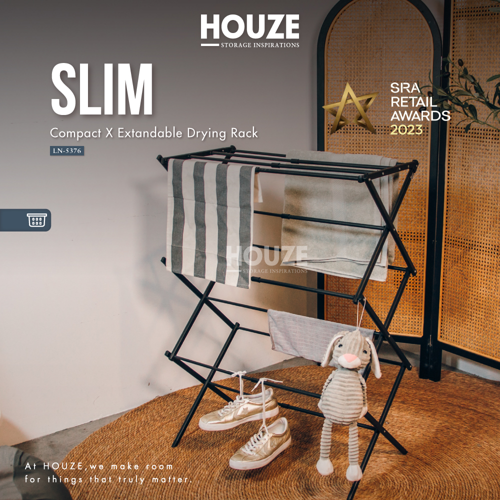 HOUZE - 'SLIM' Compact X Extendable Drying Rack