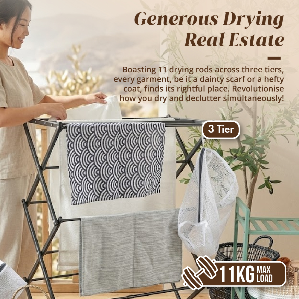 HOUZE - 'SLIM' Compact X Extendable Drying Rack