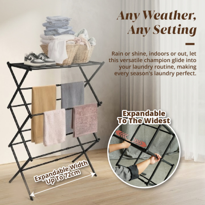 HOUZE - 'SLIM' Compact X Extendable Drying Rack