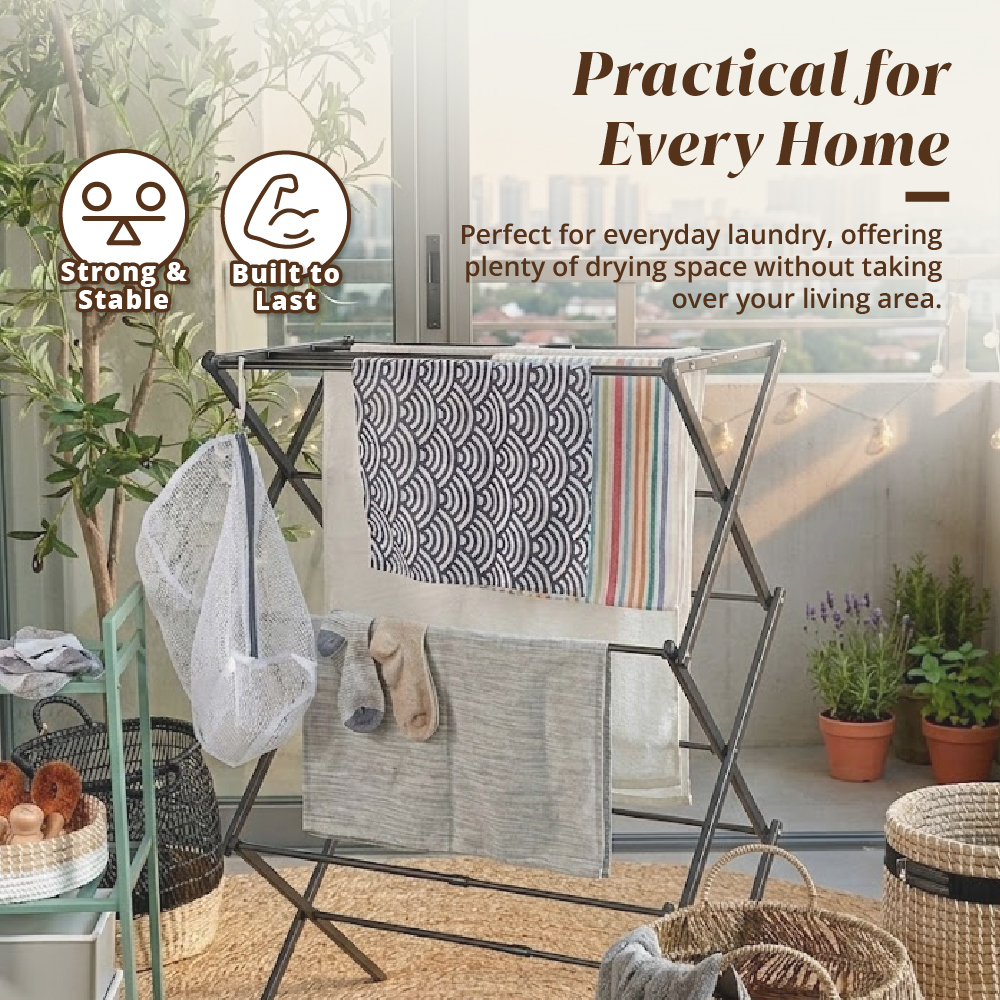 HOUZE - 'SLIM' Compact X Extendable Drying Rack